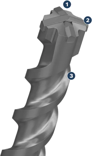 ดอกสว่าน Bosch SDS max-8X พร้อมหัวกัด 4 หัว