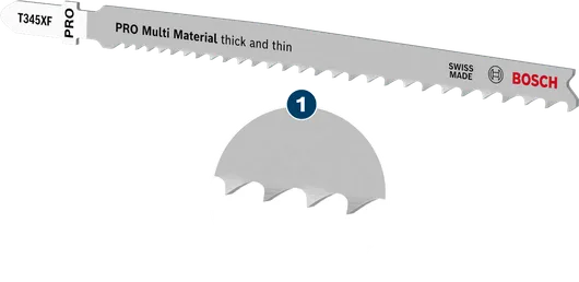 ใบเลื่อยจิ๊กซอว์ Bosch T345XF PRO Multi Material สำหรับการตัดหนาและบาง