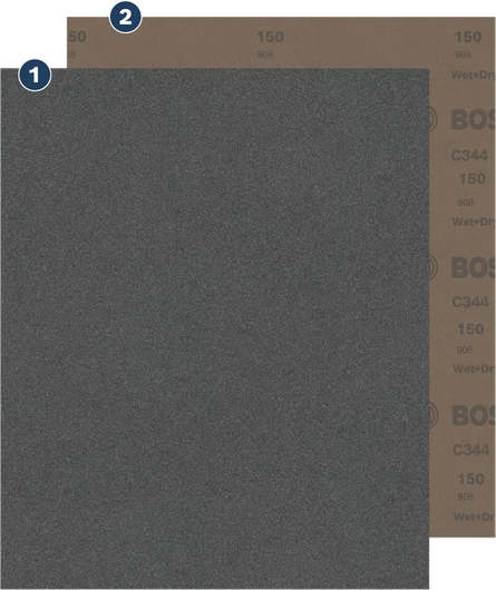 แผ่นกระดาษทรายเปียกและแห้ง Bosch C344 150 กริต
