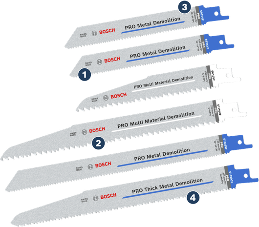ชุดใบมีดทำลายล้าง Bosch PRO 12 ชิ้น พร้อมก้านรูปตัว S