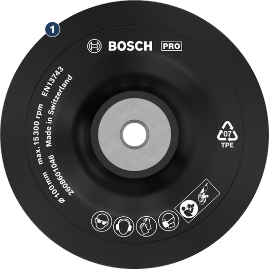 แผ่นรองเจียร Bosch PRO Soft ขนาด 100 มม. สำหรับเครื่องเจียรไฟฟ้า