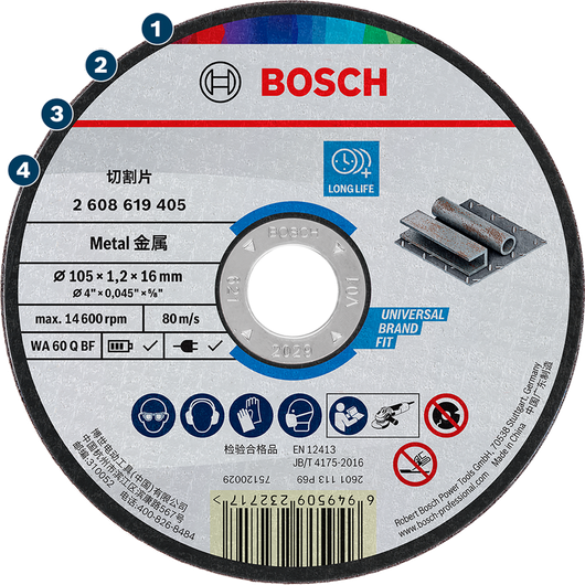 แผ่นตัดโลหะ Bosch อายุการใช้งานยาวนานและใช้ได้กับทุกรุ่น
