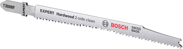 ใบเลื่อยจิ๊กซอว์ทำความสะอาด 2 ด้านสำหรับไม้เนื้อแข็ง Bosch T308BF Expert.