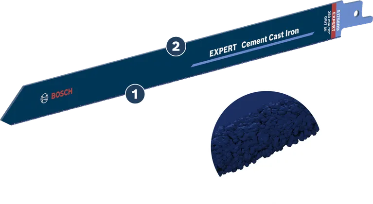 ใบเลื่อยฉลุ Bosch EXPERT สำหรับเครื่องเลื่อยตัดปูนซีเมนต์และเหล็กหล่อ