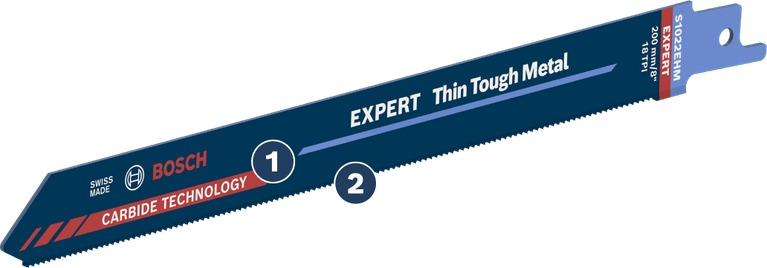 ใบเลื่อย Bosch EXPERT Thin Tough Metal S 1022 EHM
