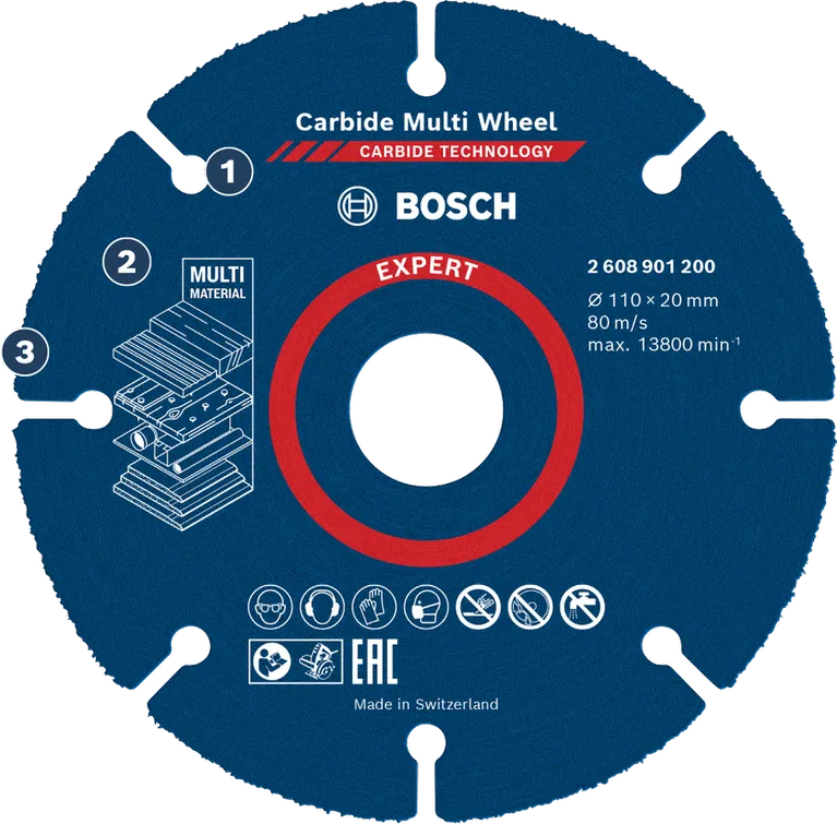 ใบตัด Bosch Carbide Multi Wheel สำหรับการใช้งานกับวัสดุหลายประเภท