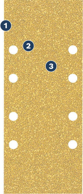 แผ่นกระดาษทราย Bosch ที่มีรูดูดฝุ่นหลายรู