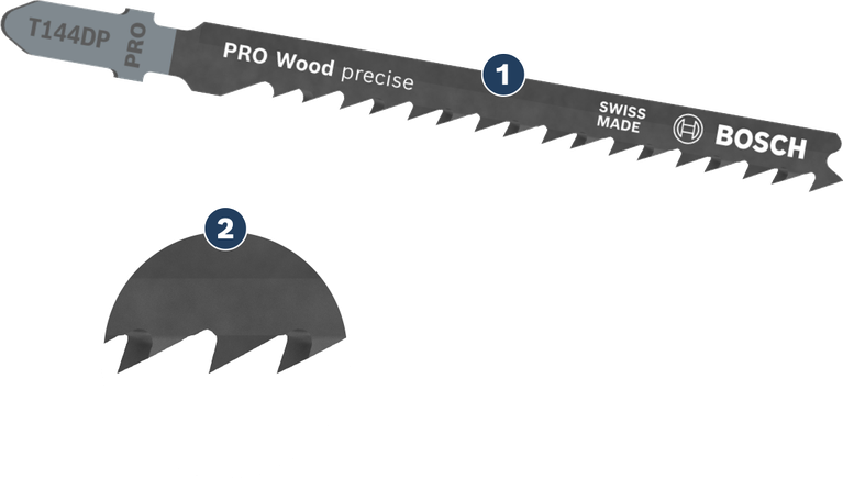 ใบเลื่อยจิ๊กซอว์ Bosch T144DP PRO Wood ที่แม่นยำสำหรับการตัดไม้ให้เรียบร้อย