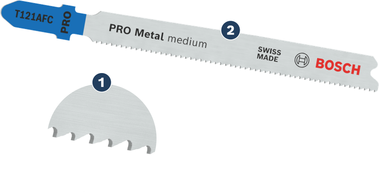 ใบเลื่อยจิ๊กซอว์ Bosch T121AFC สำหรับการตัดโลหะปานกลาง