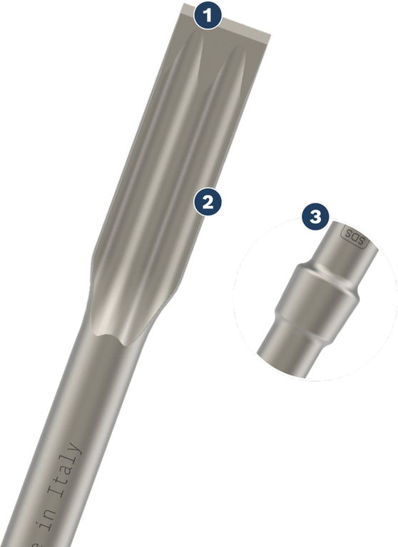 การสกัดคอนกรีตได้อย่างยาวนาน ชุดสิ่วแบน Bosch PRO SDS max-5C 25 x 400 มม.