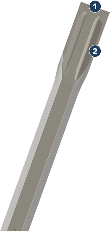 ดอกสกัดแบน Bosch SDS max พร้อมขอบตัดที่ได้รับการปรับแต่งมาเป็นพิเศษ