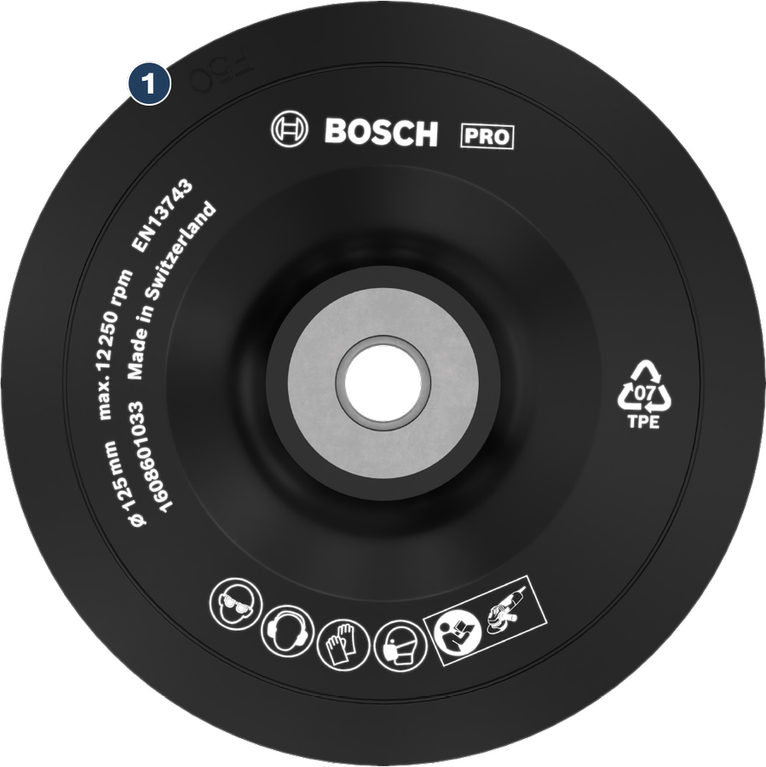 การขัดผิวได้อย่างยาวนาน ใบเจียร Bosch PRO 125 มม. สำหรับเครื่องเจียรไฟฟ้า