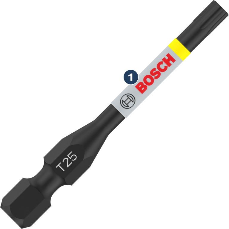 การขันสกรูที่มั่นคงแข็งแรง ดอกไขควง Bosch T25 ดีไซน์ทนทาน