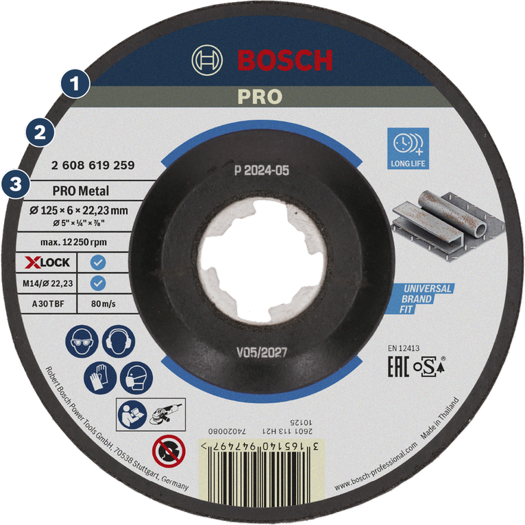 ใบเจียรโลหะ Bosch PRO Metal X-LOCK