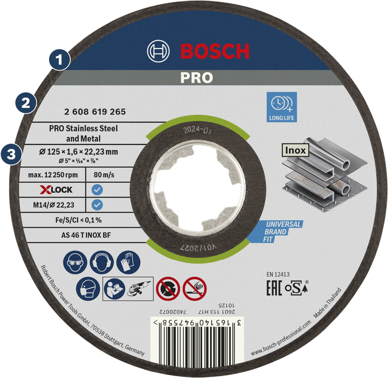 ใบตัดสแตนเลสและโลหะ Bosch PRO