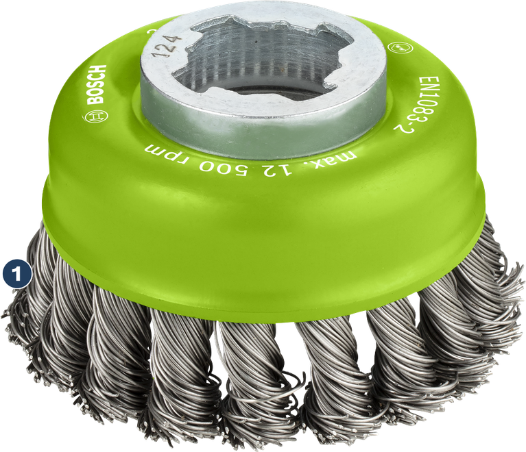 แปรงถ้วยสแตนเลส Bosch PRO X-Lock 75 มม.