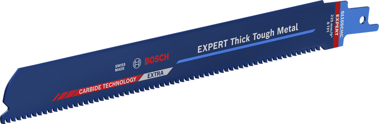 การตัดโลหะเหนียวหนา อายุการใช้งานยาวนาน ใบเลื่อยตัดโลหะแบบลูกสูบคาร์ไบด์ Bosch Expert Thick Tough Metal.