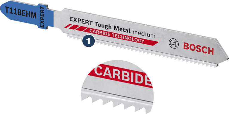 ใบเลื่อยจิ๊กซอว์ Bosch T118EHM Expert Tough Metal ฟันคาร์ไบด์