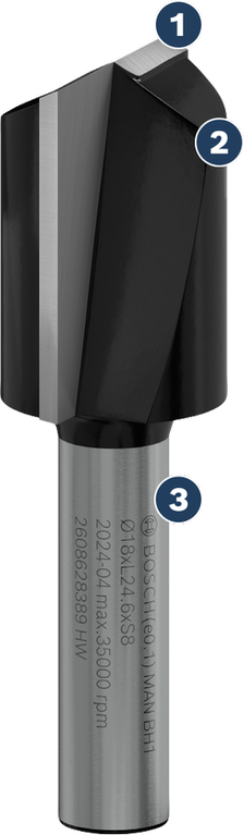 ดอกกัด Bosch สำหรับงานกัดมุมไม้