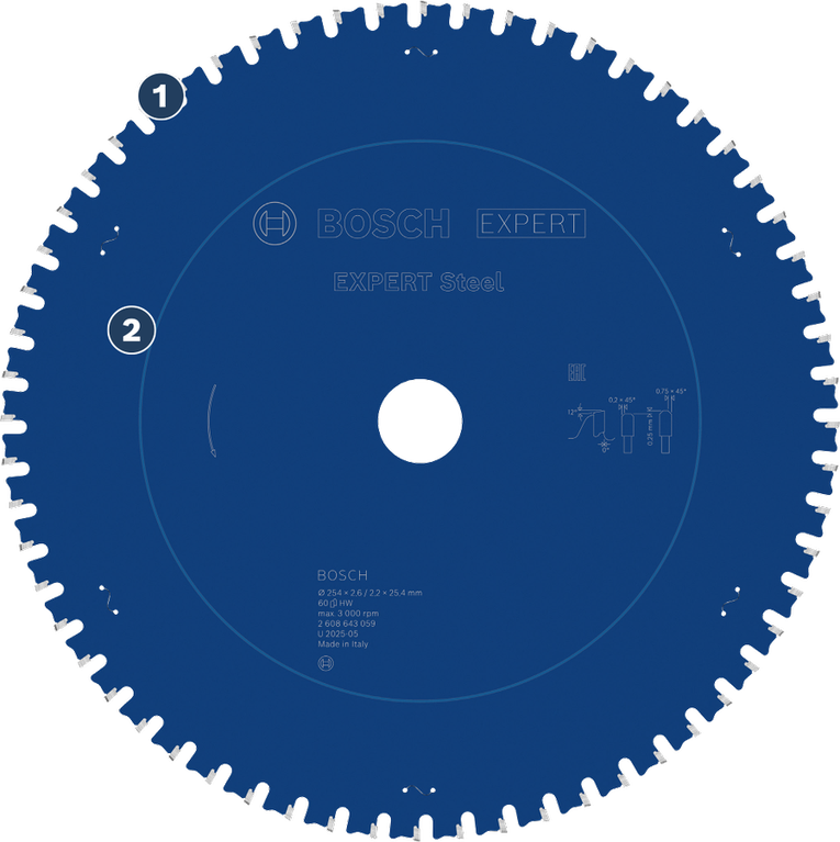 ใบเลื่อยวงเดือนเหล็ก Bosch Expert สำหรับตัดโลหะ