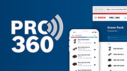 โลโก้ "PRO 360" ขนาดใหญ่บนพื้นหลังสีน้ำเงิน พร้อมภาพหน้าจอโทรศัพท์มือถือแสดงรายการเครื่องมือ