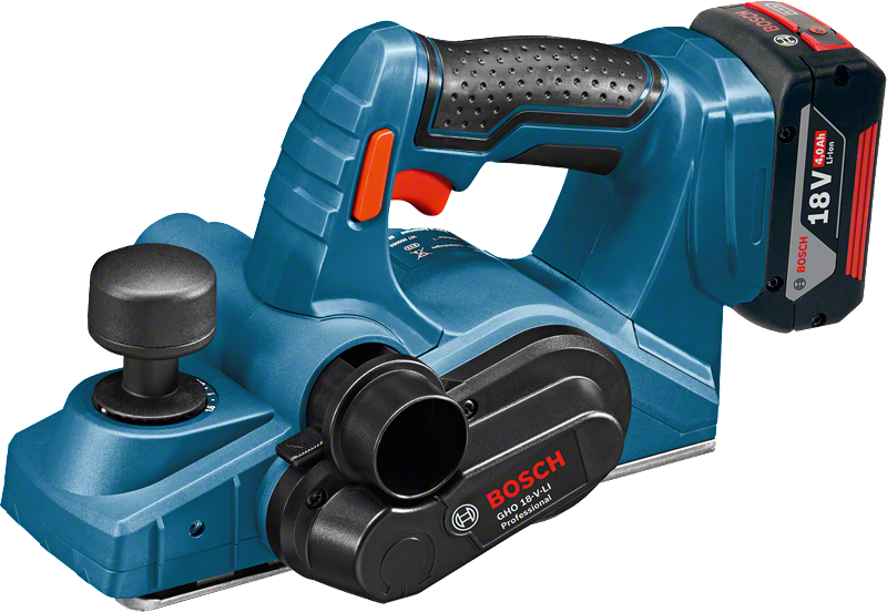 เครื่องไสไม้ไร้สาย Bosch GHO 18V-LI พร้อมด้ามจับที่ถูกหลักสรีรศาสตร์.