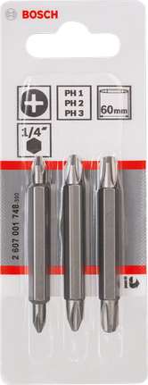 ชุดดอกสว่านปลายคู่ 3 ชิ้น Bosch 1/4″ 60 มม.