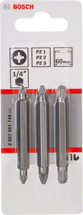 ชุดดอกสว่าน PZ 3 ชิ้น ปลายคู่ Bosch ขนาด 60 มม.