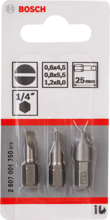 ชุดดอกไขควง 3 ชิ้น, Extra Hard ชุดไขควง Bosch 3 ชิ้น แข็งพิเศษ.