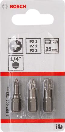 ชุดไขควง PZ แข็งพิเศษ 3 ชิ้น Bosch.