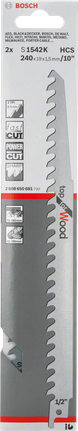 ใบเลื่อย Bosch S 1542 K สำหรับตัดไม้ได้อย่างรวดเร็ว