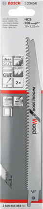 ใบเลื่อยฉลุไม้ Bosch S2345X สำหรับการตัดที่เรียบเนียน