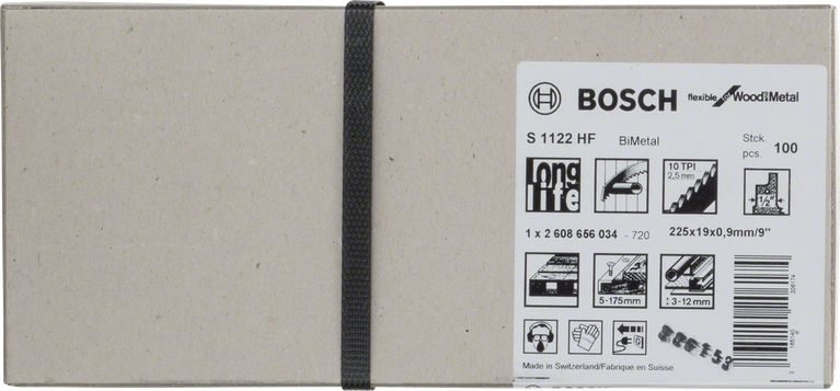 ใบเลื่อยไม้และโลหะ Bosch S 1122 HF ขนาด 9 นิ้ว.
