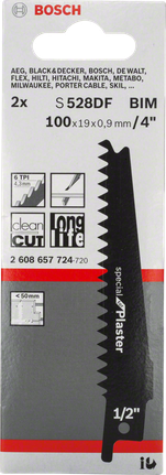 ใบเลื่อยตัดโลหะ Bosch S 528 DF ขนาด 4″.