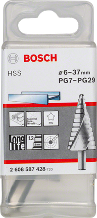 ดอกสว่านเจาะขั้นบันได Bosch HSS 6–37 มม.