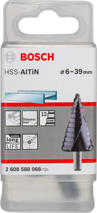 ดอกสว่านเจาะขั้นบันได Bosch HSS-AlTiN 6–39 มม.
