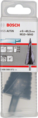 ดอกสว่านขั้นบันได Bosch HSS-AlTiN 6–40,5 มม.
