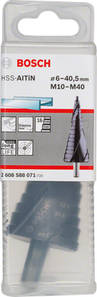 ดอกสว่าน Step HSS-AlTiN ดอกสว่านเจาะขั้นบันได Bosch HSS-AlTiN 6–40,5 มม.