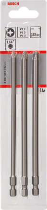 ชุดไขควง Bosch 3 ชิ้น ด้ามแข็งพิเศษ 152มม.