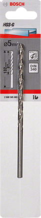 ดอกสว่านโลหะ HSS-G, DIN 340 ดอกสว่านเจาะโลหะ Bosch 5 มม. HSS-G.