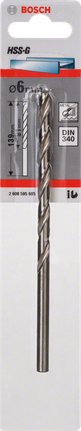 ดอกสว่านโลหะ HSS-G, DIN 340 ดอกสว่านเจาะโลหะ Bosch 6 มม. HSS-G.