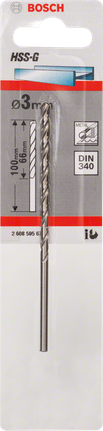 ดอกสว่านโลหะ HSS-G, DIN 340 ดอกสว่านเจาะโลหะ Bosch HSS-G DIN 340 ขนาด 3มม.