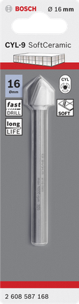ดอกสว่านเจาะกระเบื้องเซรามิก Bosch 16 มม. CYL-9.