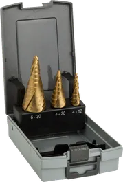 ชุดดอกสว่านขั้นบันได HSS-TiN 3 ชิ้น Bosch ในกล่อง