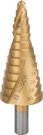 ดอกสว่านขั้นบันได Bosch HSS-TiN สำหรับขนาดรู 6-30 มม.