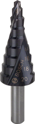 ดอกสว่านขั้นบันได Bosch HSS-AlTiN ขนาด 4-20 มม. เพื่อการเจาะที่แม่นยำ.
