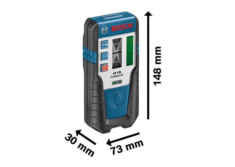 ตัวรับเลเซอร์ Bosch LR 1G แสดงขนาดมิติ.