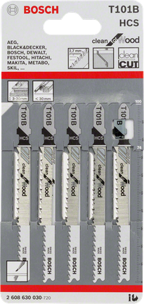 ใบเลื่อยจิ๊กซอว์ Bosch T101B แพ็ค 5 ใบ.