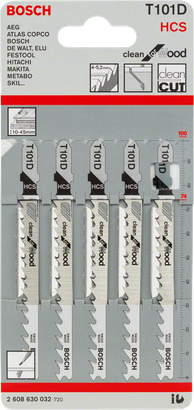 ใบเลื่อยจิ๊กซอว์ Bosch T101D แพ็ค 5 ใบ
