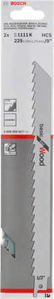 ใบเลื่อยฉลุ Bosch S 1111 K สำหรับตัดไม้